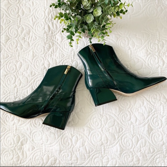 TIBI Green Leather Western Ankle Boots 37.5 37 1/2 $699 - Picture 5 of 12